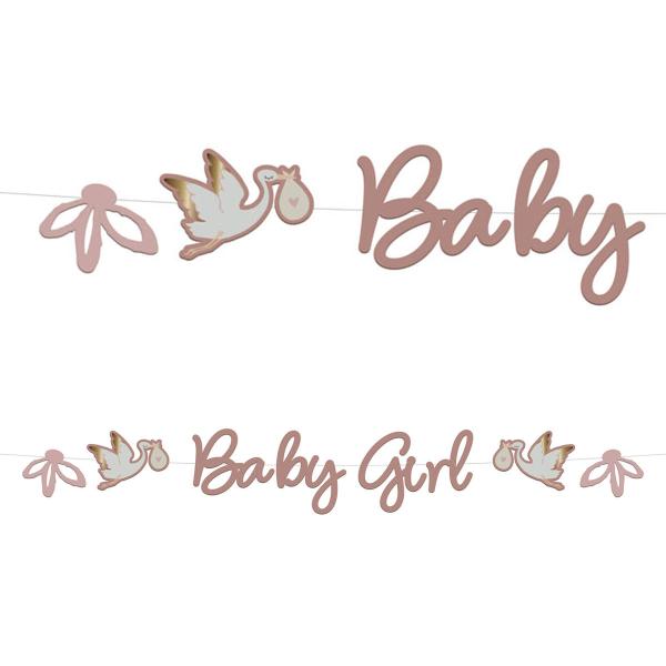 Bogstavguirlande Baby Girl Stork