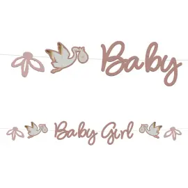 Bogstavguirlande Baby Girl Stork