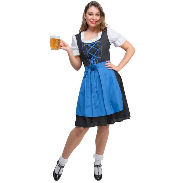 Oktoberfest Dirndl Kjole Blå & Sort