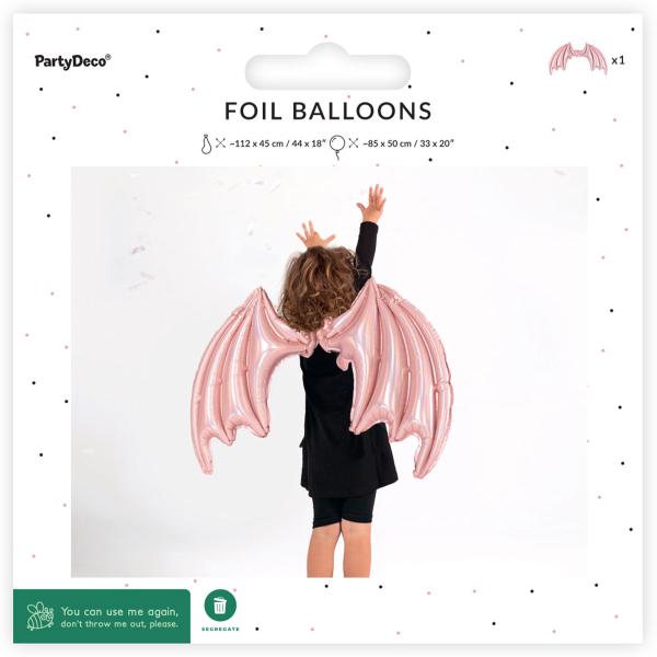 Ballonvinger Flagermus Lyserød