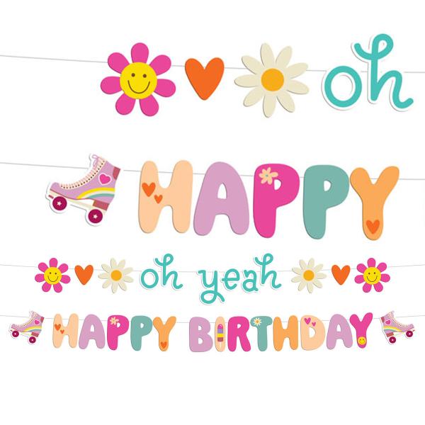 Bogstavguirlande Happy Birthday Boho Girlz