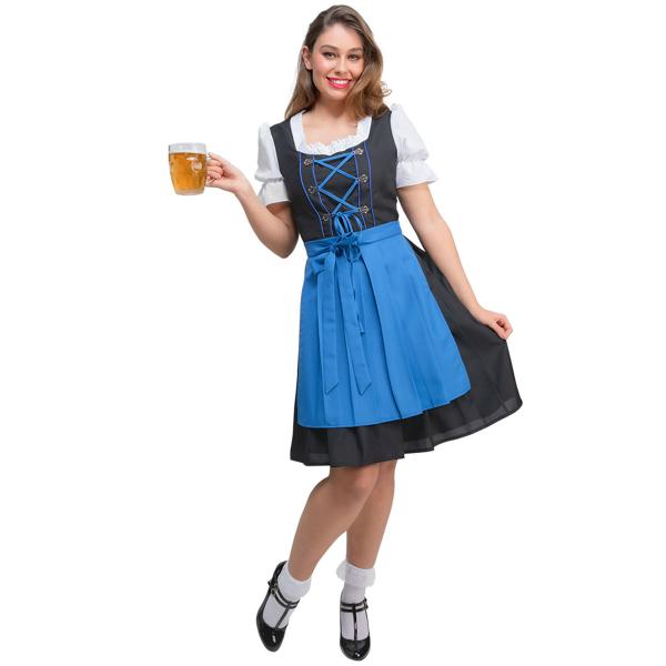 Oktoberfest Dirndl Kjole Blå & Sort