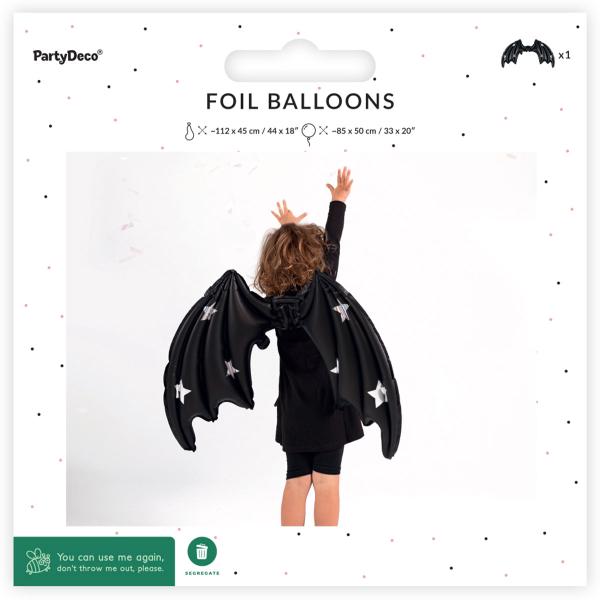 Ballonvinger Flagermus Sort