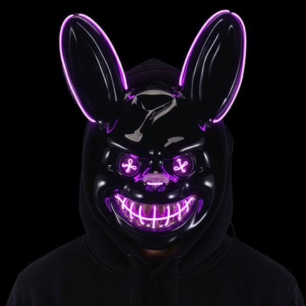 Maske Uhyggelig Kanin med LED