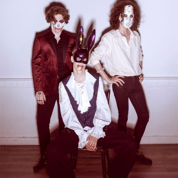 Dødningehoved Halvmaske med Blodige Tænder