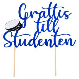 Kagepynt Grattis Till Studenten Blå