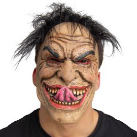 Latexmaske med Hår & Uhyggeligt Smil