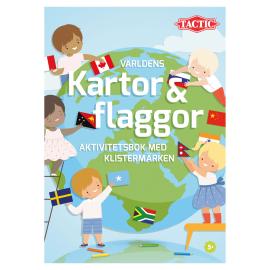 Världens Kartor & Flaggor Aktivitetsbog med Klistermærker