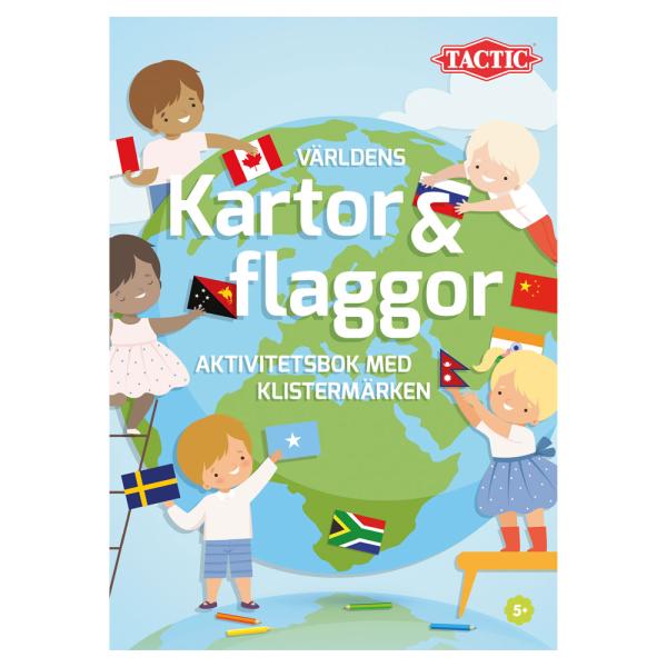 Världens Kartor & Flaggor Aktivitetsbog med Klistermærker