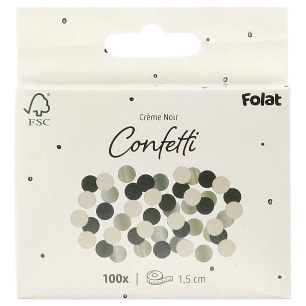 Rund Konfetti Sort/Cremehvid/Cremegul 100-pak