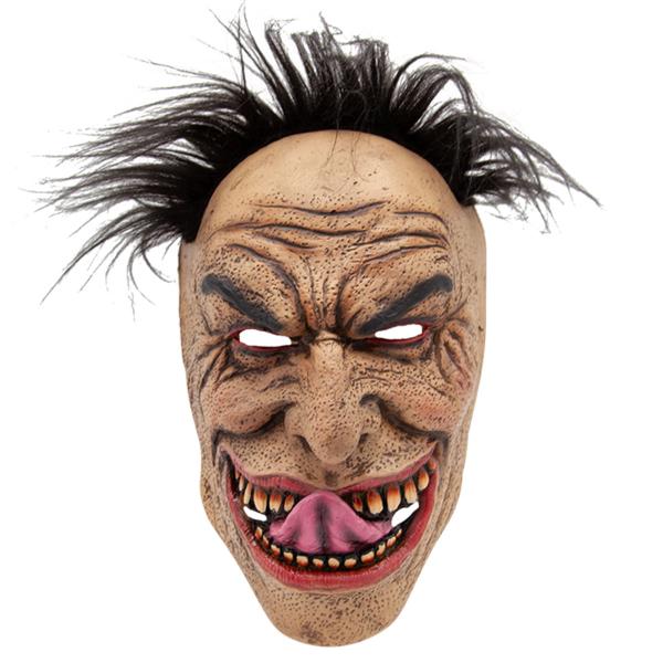 Latexmaske med Hår & Uhyggeligt Smil