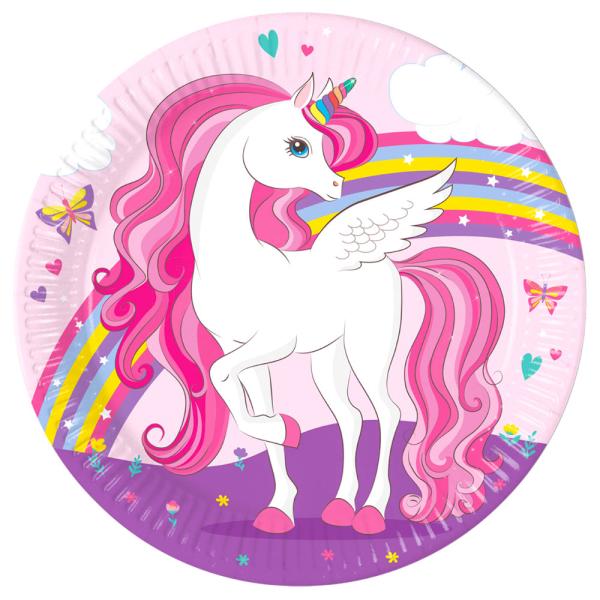 Unicorn Rainbow Paptallerkener