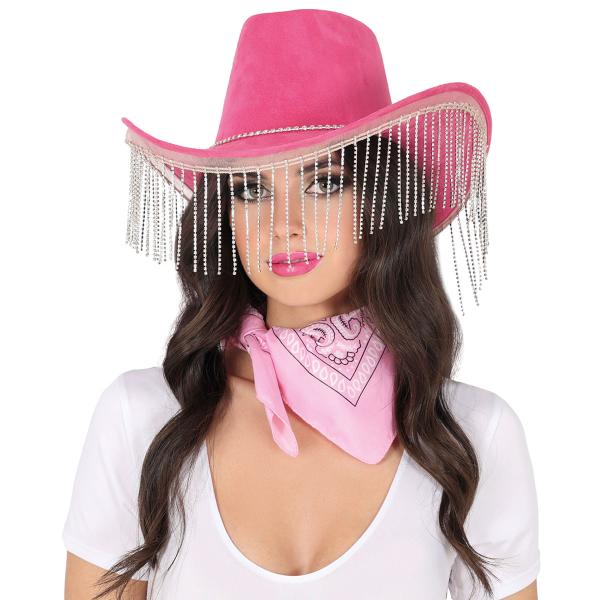 Cowboyhat med Frynser Pink