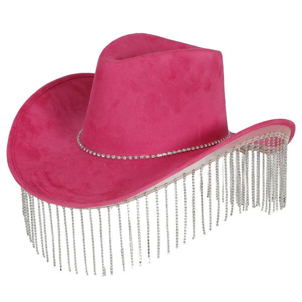 Cowboyhat med Frynser Pink