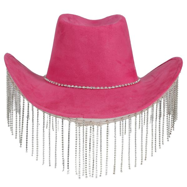 Cowboyhat med Frynser Pink
