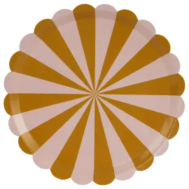 Paptallerkener Stribede Brun/Lyserød 6-pak