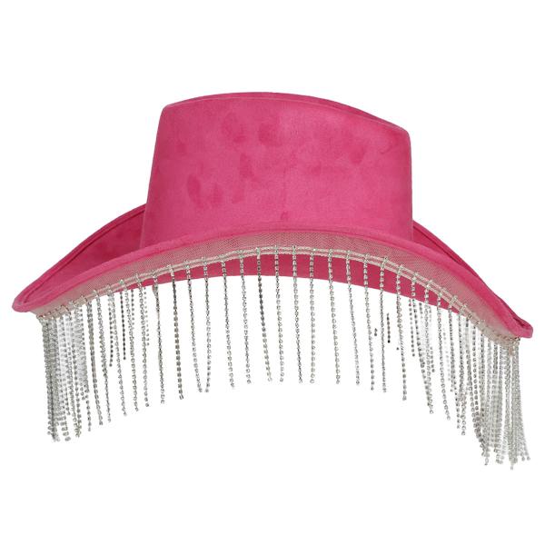 Cowboyhat med Frynser Pink