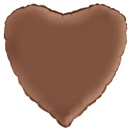 Hjerteballon Satin Brun