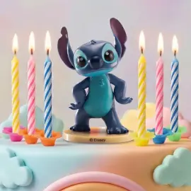 Stitch Kagefigur med 10 Kagelys