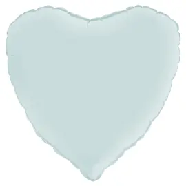 Hjerteballon Satin Pastel Blå