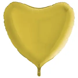 Hjerteballon Folie Pastel Gul
