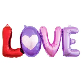 Love Folieballon R&oslash;d & Lilla
