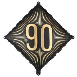 Folieballon 90 Sort/Guld 46 cm