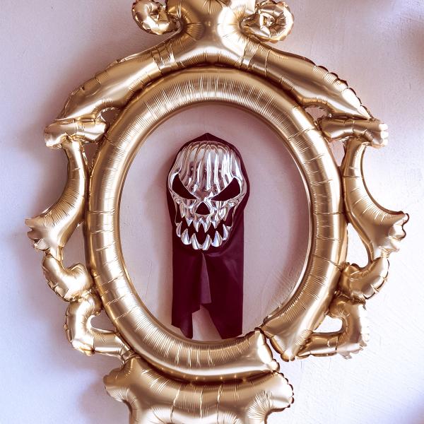 Dødningehoved Helmaske Sølv/Sort