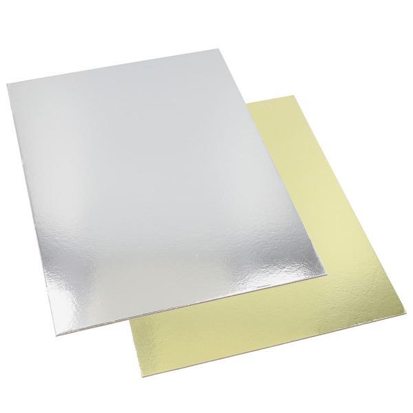 Rektangulære Kagefade Guld/Sølv 25-pak