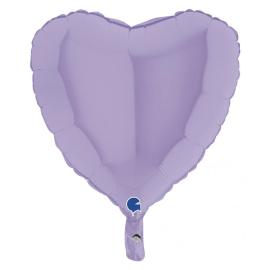 Hjerteballon Mat Pastel Lilla 46 cm