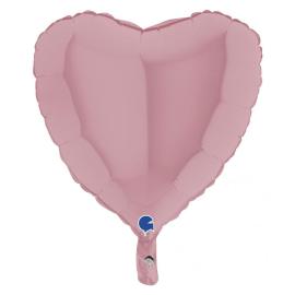 Hjerteballon Mat Pastel Pink 46 cm