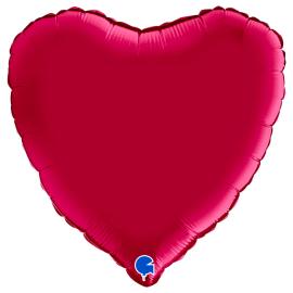 Hjerteballon Satin Cherry