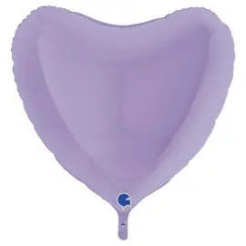 Hjerteballon Mat Pastel Lilla 91 cm
