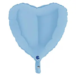 Hjerteballon Mat Pastel Blå 46 cm