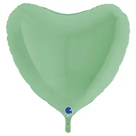 Hjerteballon Mat Pastel Grøn 91 cm