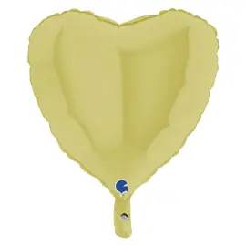 Hjerteballon Mat Pastel Gul 46 cm