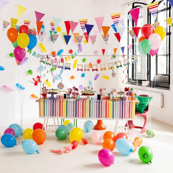 Bogstavlys Happy Birthday Stripetastic