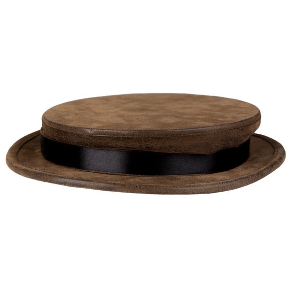 Høj Hat i Brun Imiteret Ruskind