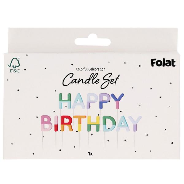 Bogstavlys Happy Birthday Stripetastic