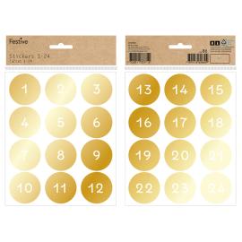 Klisterm&aelig;rker med Tallene 1-24