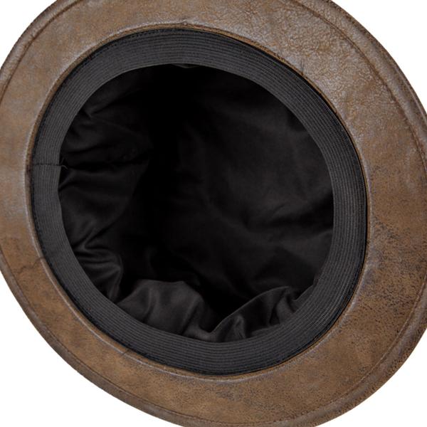 Høj Hat i Brun Imiteret Ruskind
