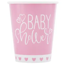 Baby Shower Papkrus Hjerter 27 cl 8-pak