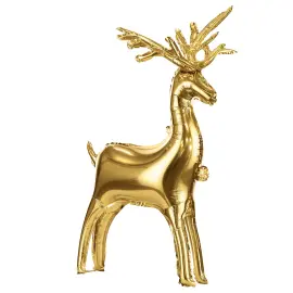 St&aring;ende Folieballon Rensdyr Guld 110 cm