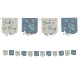 Flagguirlande Baby Boy Blomstrende