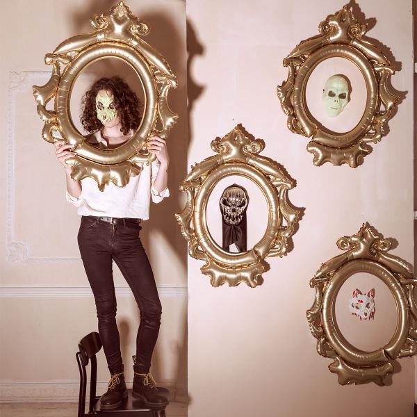 Dødningehoved Helmaske Sølv/Sort