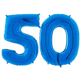 Talballon 50 Blå