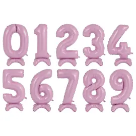 Talballon Stående Pastelpink
