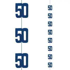 H&aelig;ngende Tal 50 Holografisk Bl&aring; 6-pak