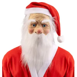 Julemandsmaske med Hvidt Sk&aelig;g