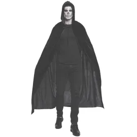 Sort Kappe med Hætte i Fløjl